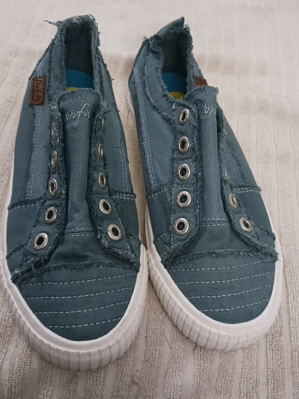 Blowfish Frayed Slip-On Sneakers in Blue